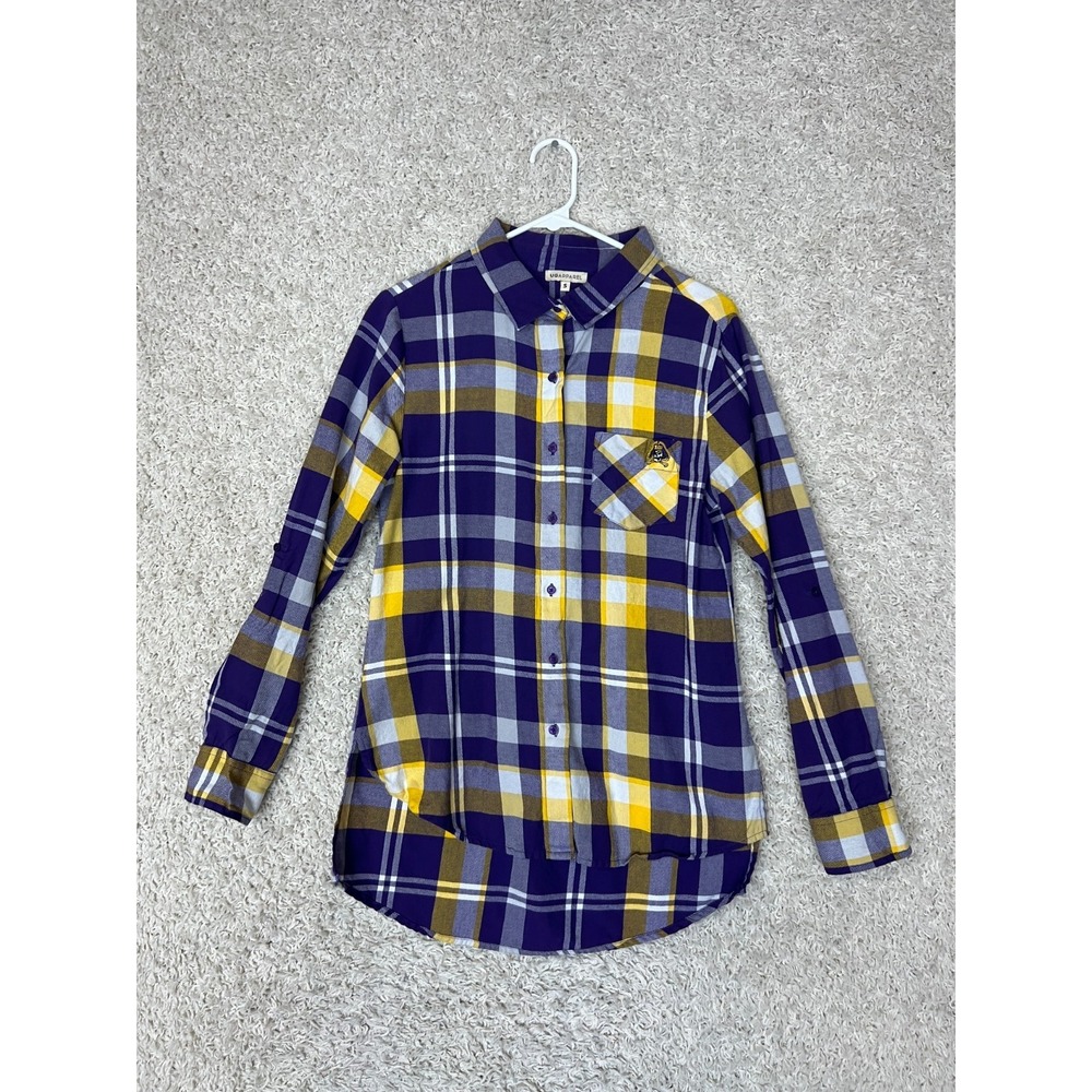 East Carolina University ECU Womens Small Flannel Shirt Plaid Cozy NCAA College